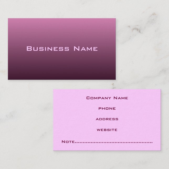 Deep Purple Business Card (Front/Back)