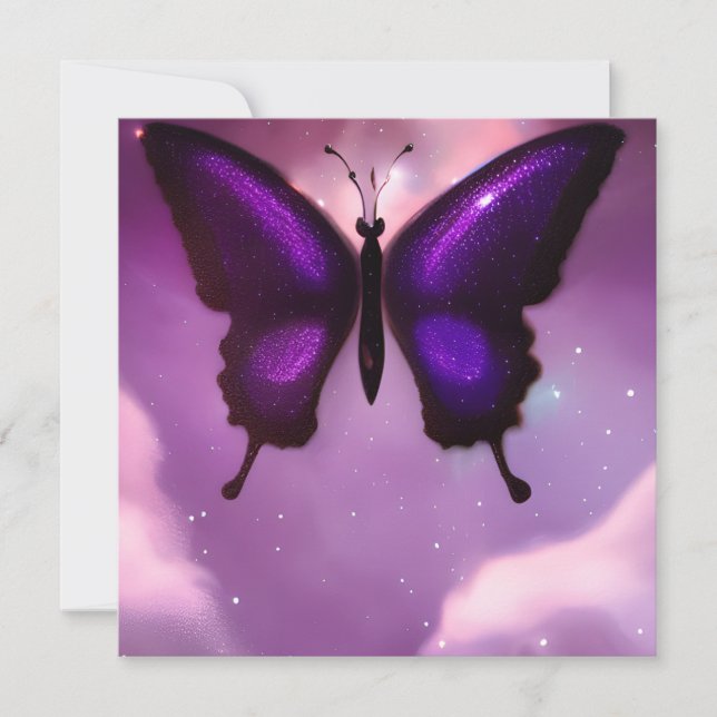 Deep Purple Butterfly Card (Front)