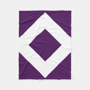 Deep Purple Diamond, Bold White Border Fleece Blanket