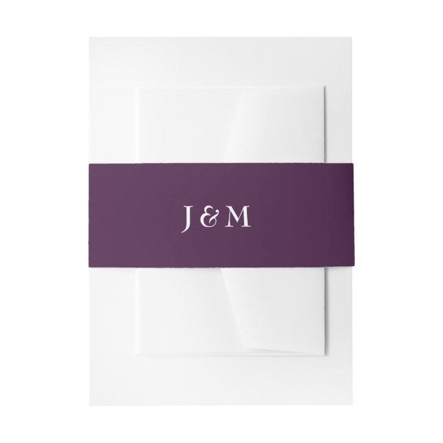 Deep purple Fuchsia Enchantment: Watercolor  Invitation Belly Band (Front Example)