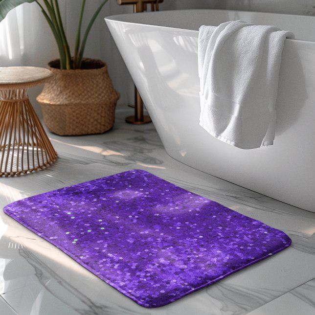 Deep Purple Glam Faux Glitter Pattern Bath Mat (Creator Uploaded)