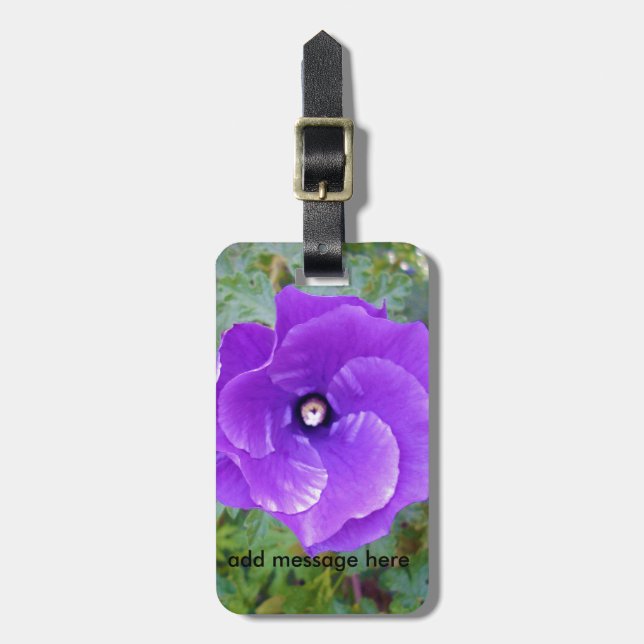 Deep Purple Hibiscus Flower, Luggage Tag (Front Vertical)