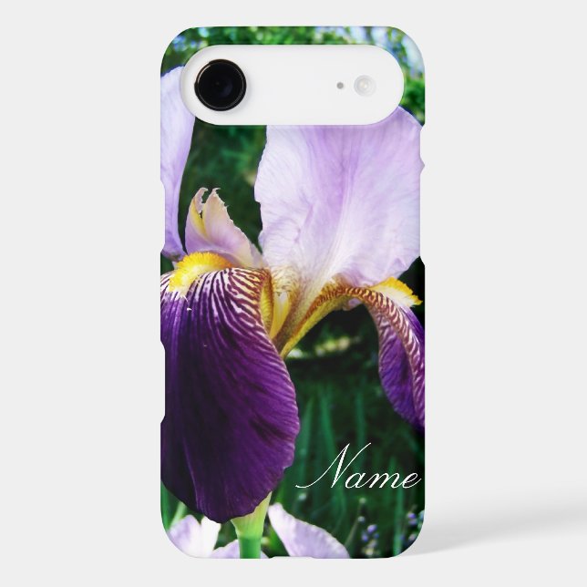 Deep Purple Iris Close Up Personalised iPhone Case (Back)