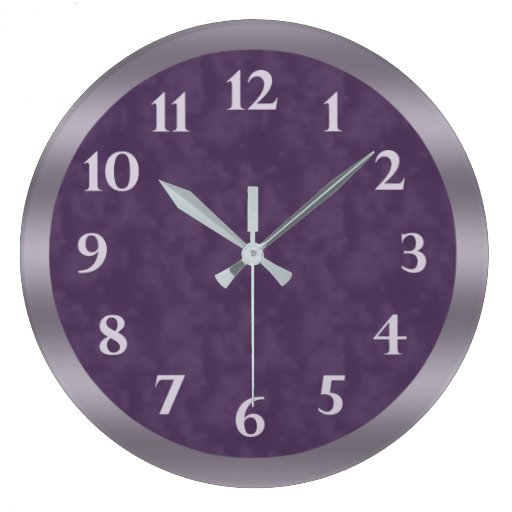 Image of Deep Purple Lavender Grey Large Clock