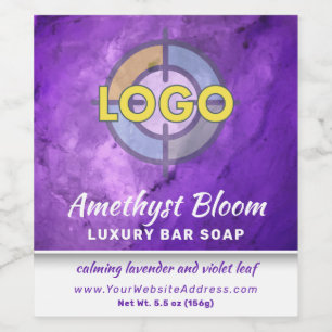 Deep Purple Lavender Marble Product Label Logo