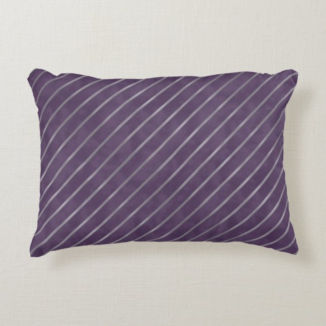 Deep Purple Lavender Stripe Decorative Cushion (Front)
