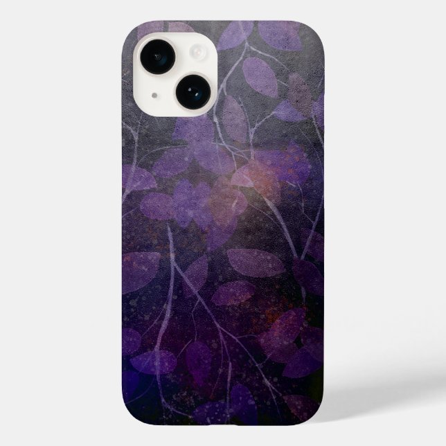 Deep Purple Leaf Abstract   Case-Mate iPhone Case (Back)