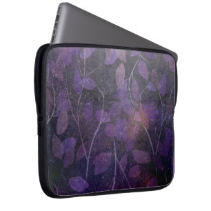 Deep Purple Leaf Abstract Laptop Sleeve