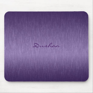 Deep Purple Metallic Design Brushed Aluminium Look Mouse Mat