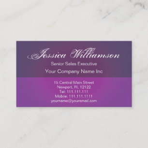 Deep Purple Plum Glow Elegant Script Business Card