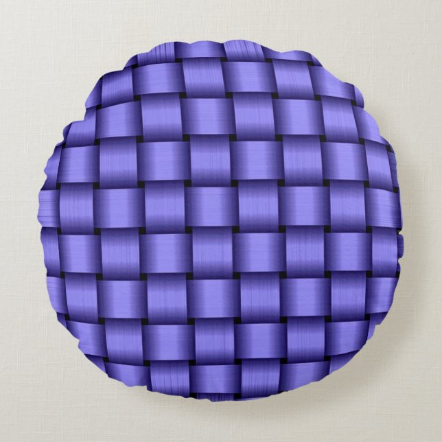 Deep Purple Ribbon Round Cushion (Front)