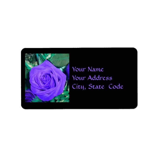 Deep Purple Rose Address Labels (Front)