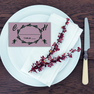 Deep Purple Rustic Wedding Place Card