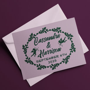 Deep Purple Rustic Wedding Thank You Card