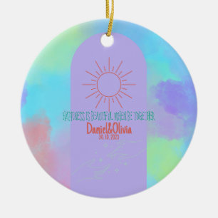 Deep Purple Soft Weeding Stuff  Ceramic Tree Decoration