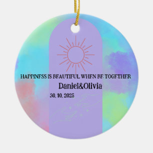 Deep Purple Soft Weeding Stuff  Ceramic Tree Decoration