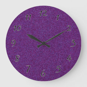 Deep Purple Sparkly Bits Large Clock