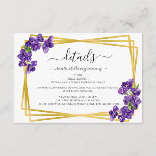 Deep Purple Violets Enclosure Card