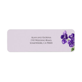 Deep Purple Violets Return Address Label