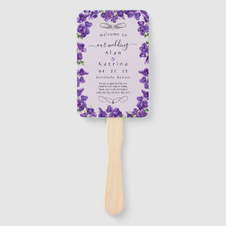 Deep Purple Violets Set of Fans