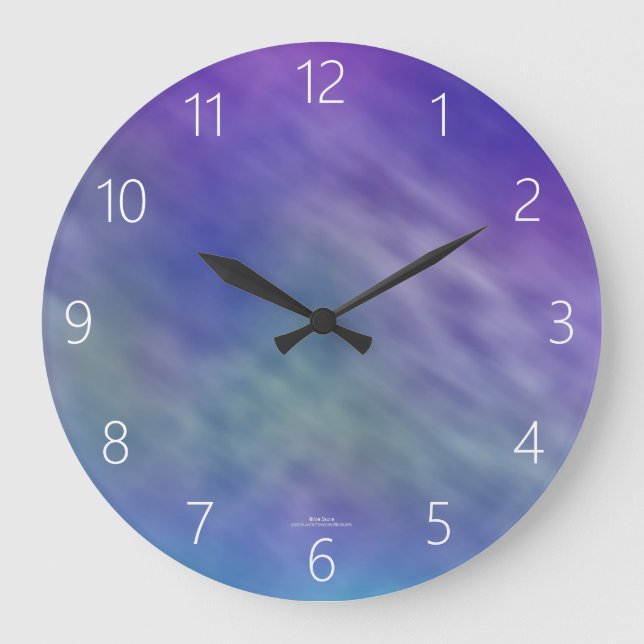 Deep Rainbow Colored Sky Large Clock (Front)