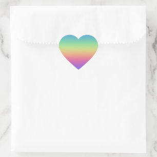 Deep Rainbow Gradient Heart Stickers