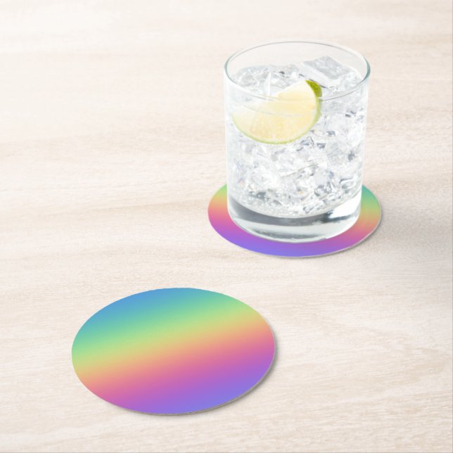 Deep Rainbow Gradient Paper Coasters (Insitu)