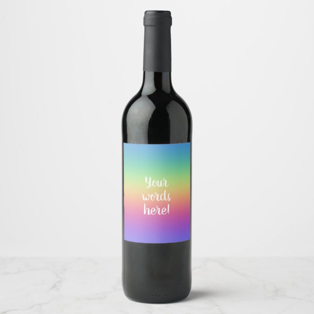 Deep Rainbow Gradient Wine Label (Front)