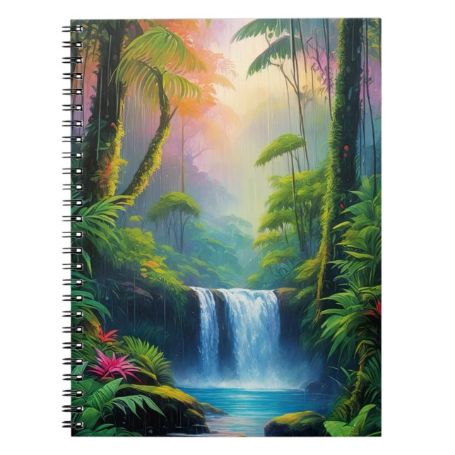 Deep Rainforest Waterfall Notebook (Front)
