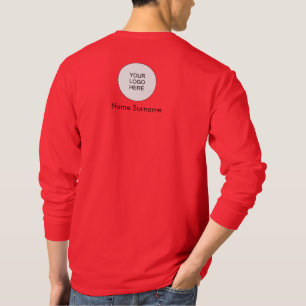 Deep Red Add Upload Logo Here Mens Modern T-Shirt