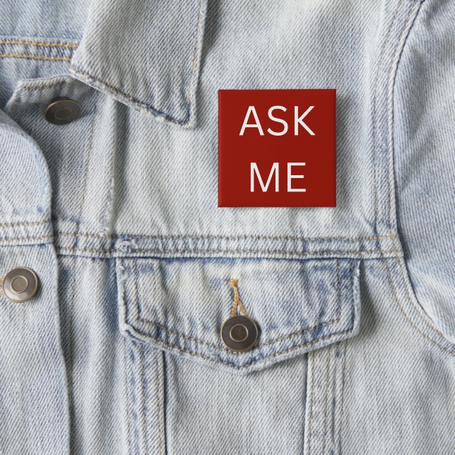 Deep Red Ask Me Button Volunteer, business  (In Situ)