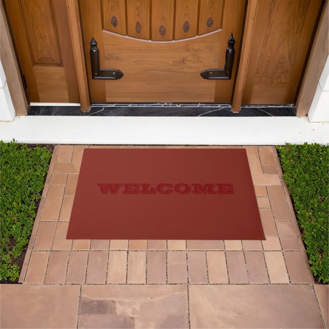 Deep Red Autumn Fall Season Solid Colour Doormat (Outdoor)