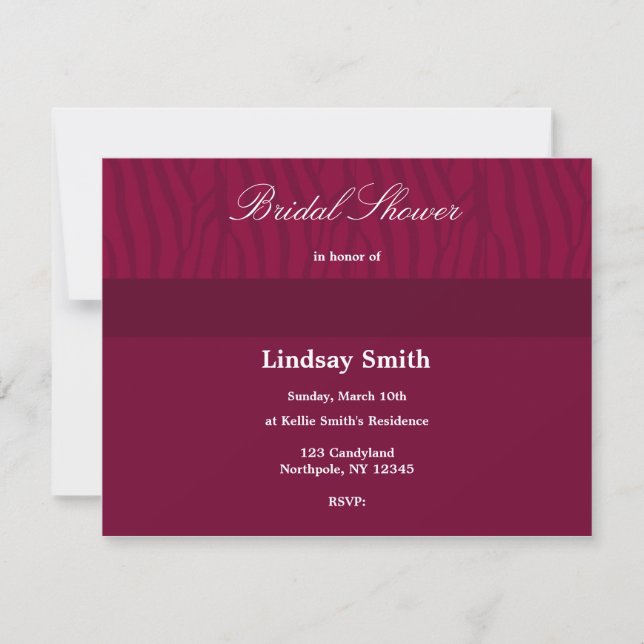 Deep Red Bridal Shower Invitation (Front)