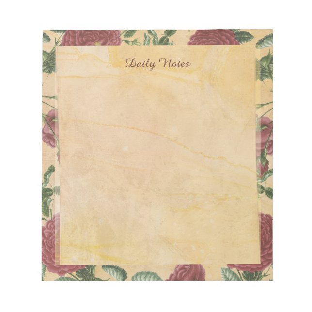 Deep Red Camellias Notepad (Front)