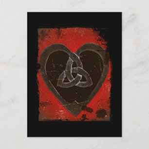 Deep Red Celtic Heart Postcard