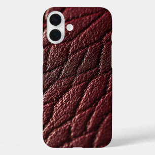 Deep Red Diamond Faux Leather Phone Case