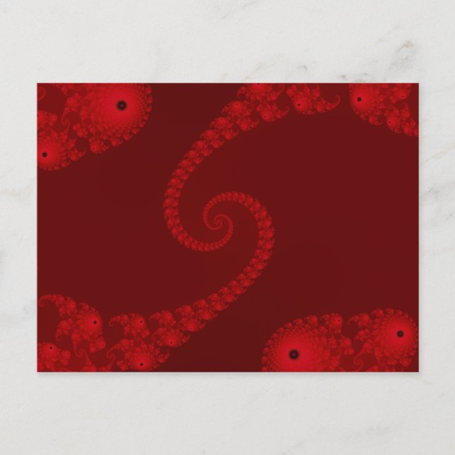 Deep Red Double Spiral Postcard (Front)
