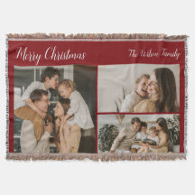 Deep Red Family Picture Holiday