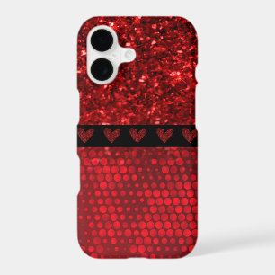 Deep Red Faux Glitter Lights