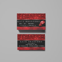 Deep Red Faux Glitter Nail Art Manicure Salon