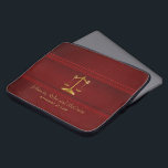 Deep Red Faux Leather -  ⚖  Law Attorney Sleeve<br><div class="desc">Featuring a Upscale Deep Red Leather - Attorney Design. Electronic Laptop Sleeves. ✔NOTE: ONLY CHANGE THE TEMPLATE AREAS NEEDED! 😀 If needed, you can remove the text and start fresh adding whatever text and font you like. 📌If you need further customisation, please click the "Click to Customise further" or "Customise...</div>