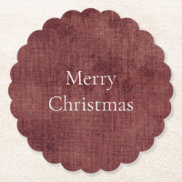 Deep Red Faux Linen (linen look)