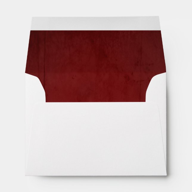 Deep Red Faux Velvet Textured Look Lining Envelopes (Back (Bottom))