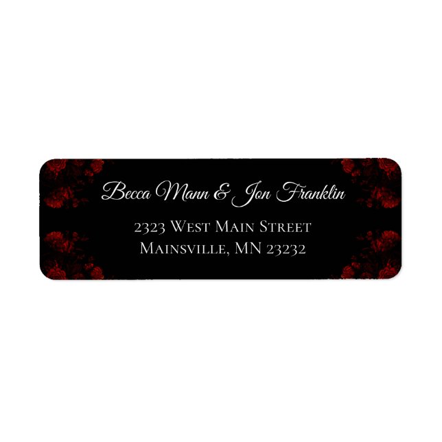 Deep Red Floral Elegant Gothic Wedding (Front)