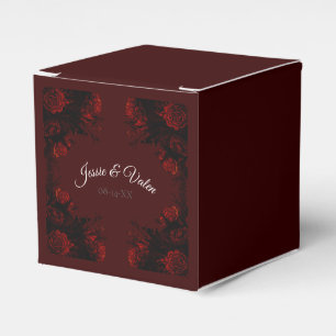 Deep Red Floral Elegant Gothic Wedding Favour Box
