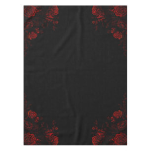 Deep Red Floral Elegant Gothic Wedding Tablecloth