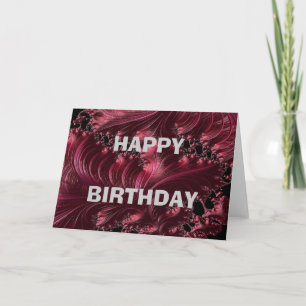 Deep Red Fractal Card