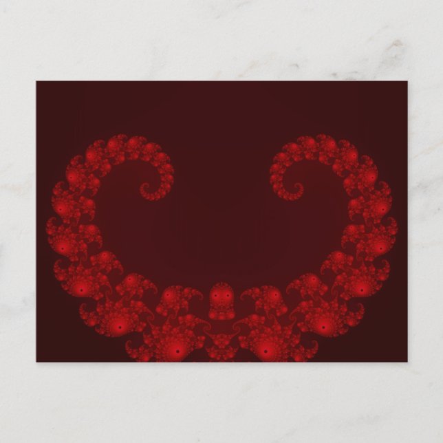 Deep Red Heart Postcard (Front)