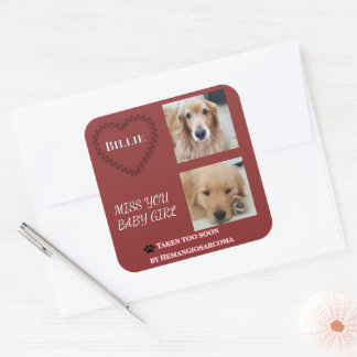 Deep Red Hemangiosarcoma Tribute Square Sticker