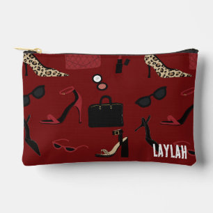 Deep Red It Girl Fashion and Makeup Cosmetic Accessory Pouch